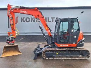 Kubota KX080-4a PYÖRITTÄJÄ+PIHDIT, Midikaivukoneet 7t - 12t