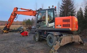 Hitachi ZX140W-3, Engcon, Webasto, 3 kauhaa, rasvari