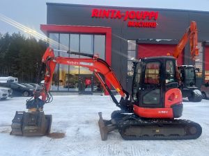 KUBOTA U 48 / Engcon, 3 Kauhaa, Rasvari, Minigrävare < 7t