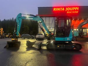 AIRMAN AX 55 / Engcon, 3 Kauhaa, Rasvari, Stage V, Mini-excavators < 7t