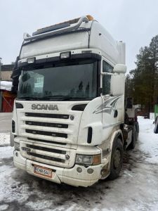 SCANIA R580 6X2, Fliegl PPV-Lavetti, Nosturi, 2-axlig