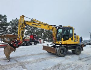 Komatsu PW148-8, Indexator, rasvari, kauha, Pyöräkaivukoneet
