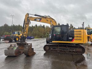 CAT 318 FL / Pyörittäjä, 3D, 3 kauhaa, Ym!