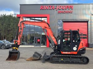 Kubota KX 080-4 / Engcon, 2 kauhaa, Rasvari, Uudet telat