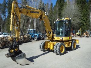 Komatsu PW 98 MR-6 Engcon+pihdit, Pyöräkaivukoneet
