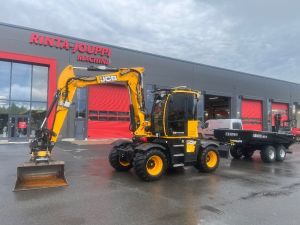 JCB 110 W / Engcon, Kärry, 2 kauhaa, Ym!, Pyöräkaivukoneet