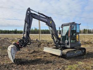 Volvo ECR 58 F, Rototilt, 4 kauhaa, Webasto