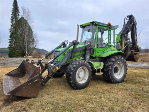 LÄNNEN 820S, 3 kauhaa, 2 kouraa, trukkipiikit, Backhoe loaders
