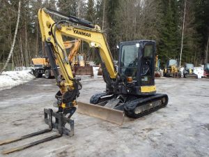 Yanmar Vio 57-6A pyörittäjä+9 kpl lisävarusteita