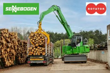 Rotator Oy vahvistaa materiaalinkäsittely- ja nostokone valikoimaa – uusi yhteistyö SENNEBOGENin kanssa